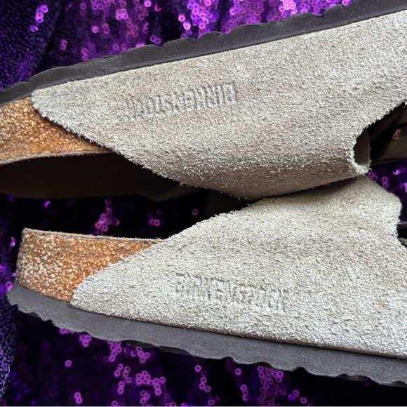 Birkenstock Taupe Suede Buckle Sandals, Size 38 - Picture 3 of 6